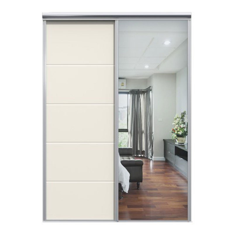 Wiksbo Skjutdörr Linje Vit Silverspegel Mix 1850 Mm, 2 Dörrar