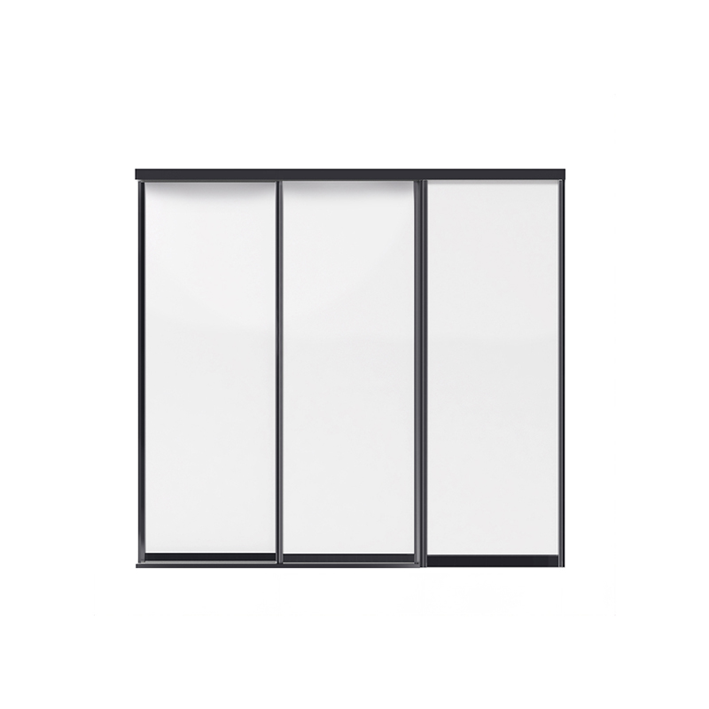 Wiksbo Skjutdörr London Låg Vit/svart Med Svarta Skenor Vändbar Skjutdörr (två Färger), 2430 Mm - 3 Dörrar