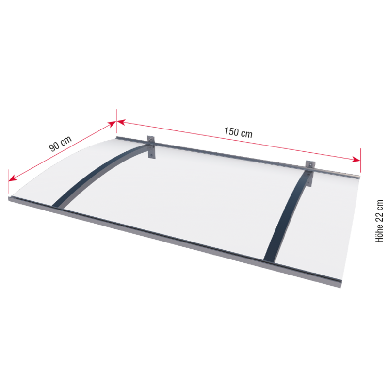 Gop Entrétak Helios Akryl Led Gop 5 År, Pulverlackerad Aluminium, Akryl