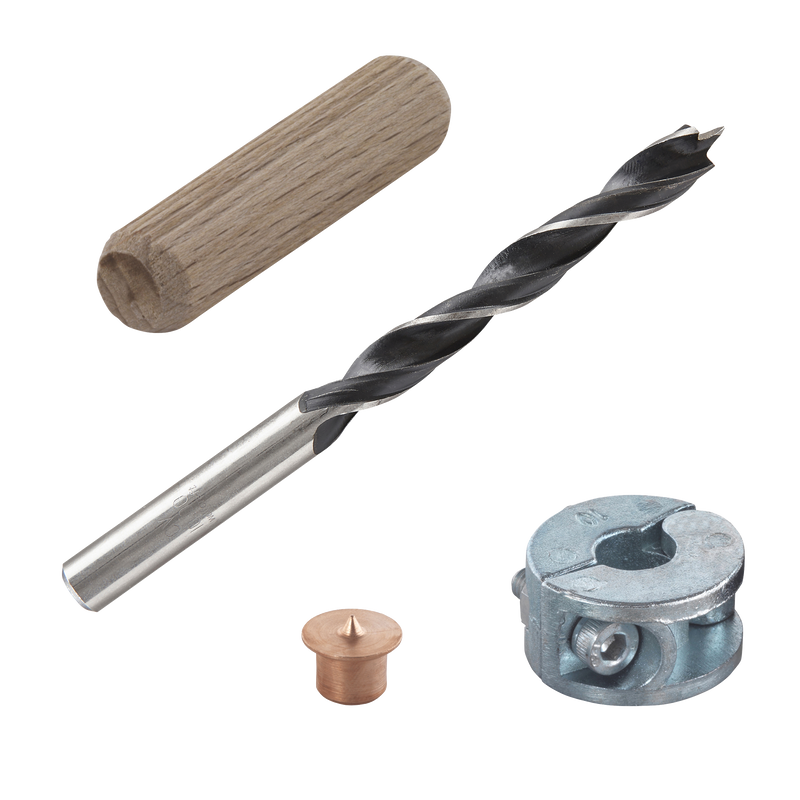 Wolfcraft Träpluggsats Ø 10 Mm Borr Djupstopp Markeringsstift Träplugg  25 Delar, 10 Mm