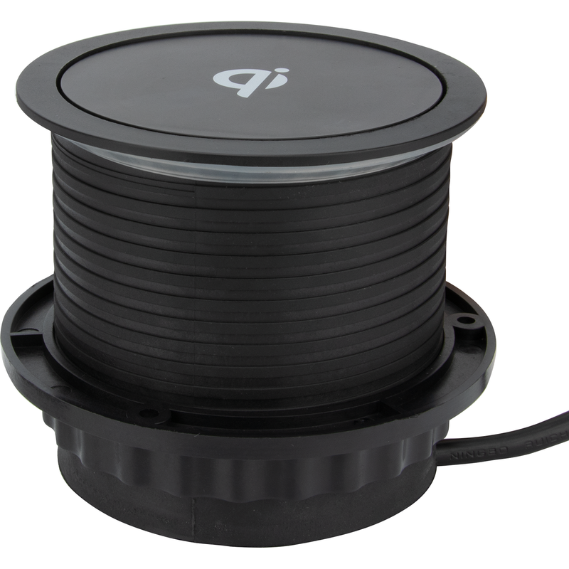 Gelia Grenuttag Pop-up 3 Jord + 2 Usb-a/c + Trådlös Silver/svart  Rund, 2 M