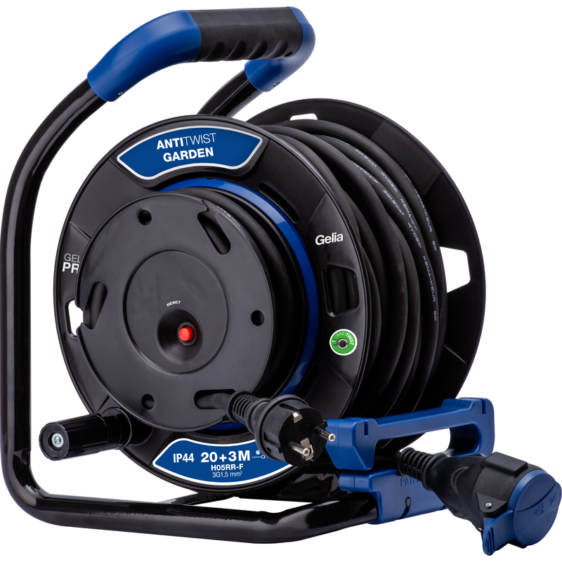 Gelia Kabelvinda För Trädgårdsmaskiner 20+3m 3g1.5 Anti-twist Och Överhettningsskydd  20 M, 1000-3000 W