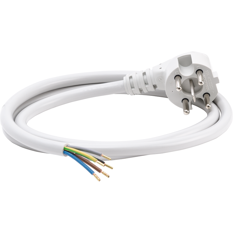 Gelia Spiskabel 1.3m Vinklad Med Stickpropp Grå