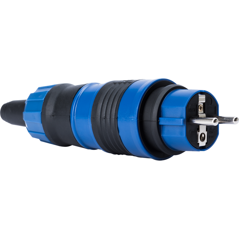 Gelia Stickpropp Blå/svart Med Brytskydd Ip44  Blå, Pvc (polyvinylklorid)