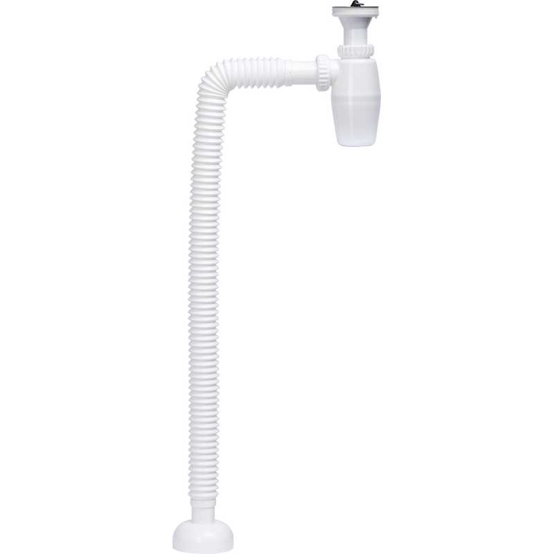 Gelia Vattenlås Komplett Med Bottenventil 40-80cm 32mm  Vit