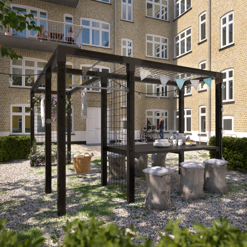 Plus Utemöbel Daylife Model 4  Fsc Mix 70%, Svart Ral 9005