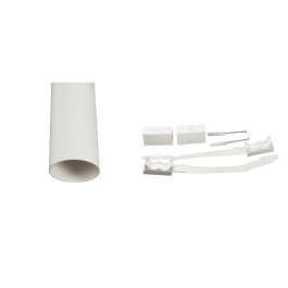 Ventilation Sats 75mm, 2x1m med monteringssats Separett