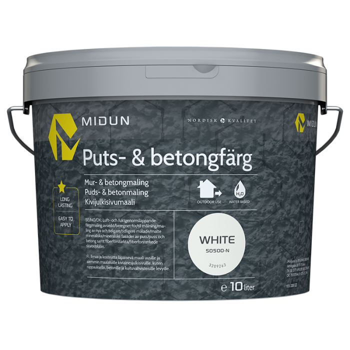 Puts- och Betongfärg Helmatt Vit Midun