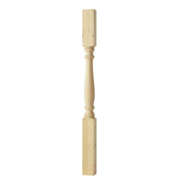 Stolpe Svarvad Fura 85X1180mm Nordingrå Trä