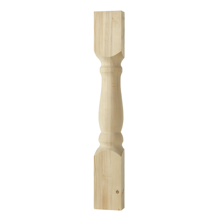 Halvstolpe Svarvad Gran 170X1180mm Nordingrå Trä