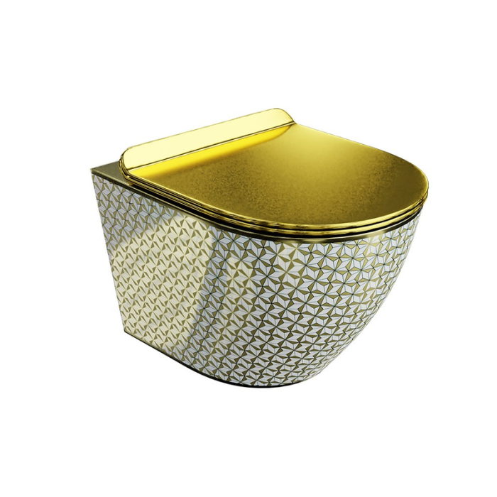 Toalettstol Vägghängd Never Die Guld LaVita