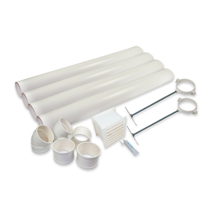 Ventilation Sats 110mm, 4x1m med monteringssats Separett
