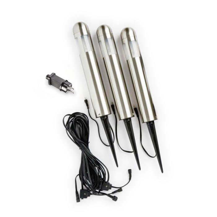 Pollare Amalfi Rostfri 3-pack LED Gnosjö Konstsmide