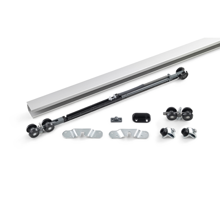 Skjutdörrsbeslag Rollock soft close Aluminium 2000 mm Habo