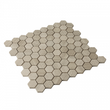 PROVBIT MOSAIK HEXAGON MARBEL WOOD CREAM