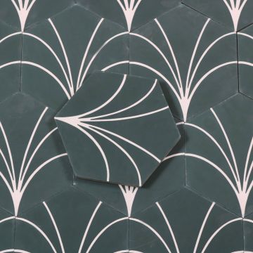 Marockanskt Kakel Heksagon Zagora Green Nordic kakel