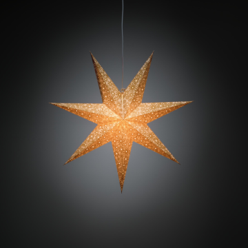 Julstjärna Inne Hängande Papper 60 cm med Sladdställ Mönstrad Gnosjö Konstsmide
