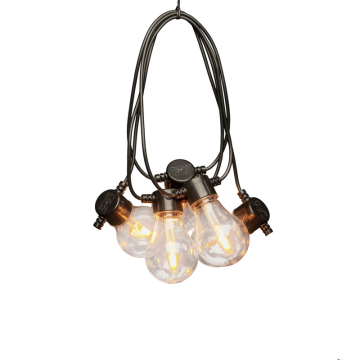 Ljusslinga Ute E27 10 Amber LED, Utbytbar Dimmer Oval Gnosjö Konstsmide