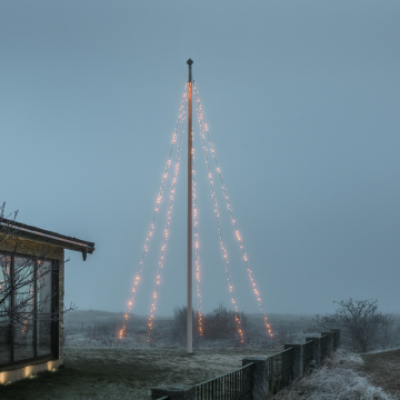 Ljusslinga Ute Flaggstång 5x100 LED Frostad Gnosjö Konstsmide