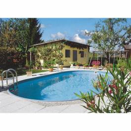 Poolset exklusiv oval nedgrävd mosaikliner