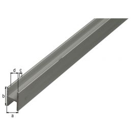 H-PROFIL ALUMINIUM SILVER 13,5X22X10X1,5/1M