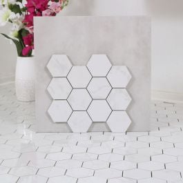 PROVBIT MOSAIK HEXAGON NEW BIANCO CARR NORDIC KAKEL