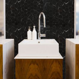PROVBIT MOSAIK HEXAGON NERO MARQUINA NORDIC KAKEL