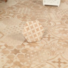 Klinker Hexagon Patchwork Beige Nordic kakel