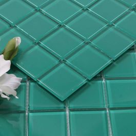 PROVBIT KRISTALLMOSAIK GREEN OC 4,8X4,8 NORDIC KAKEL