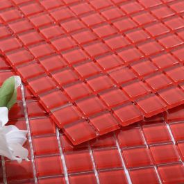 PROVBIT KRISTALLMOSAIK RED ROSES 2,3X2,3 NORDIC KAKEL