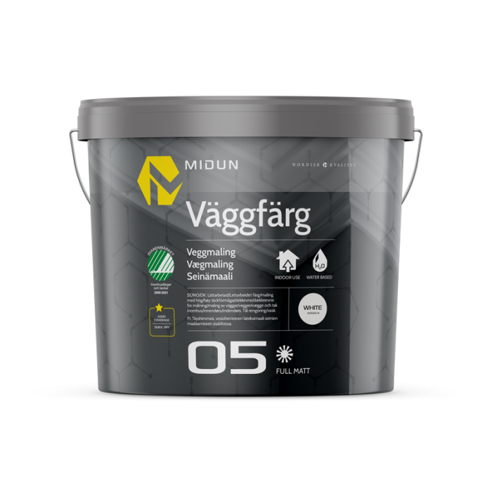 Väggfärg Helmatt Vit Midun