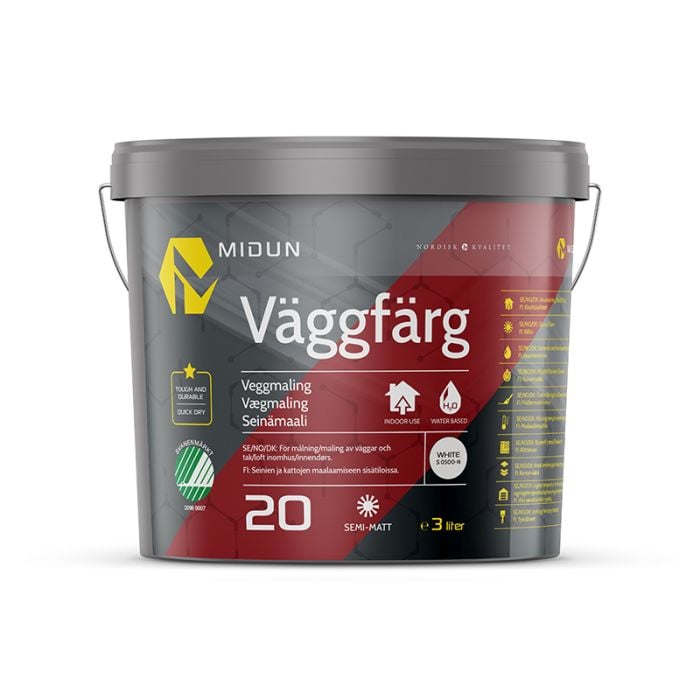 Väggfärg Halvmatt Vit Midun