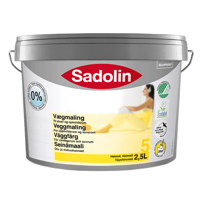 Väggfärg 5 Helmatt Sadolin
