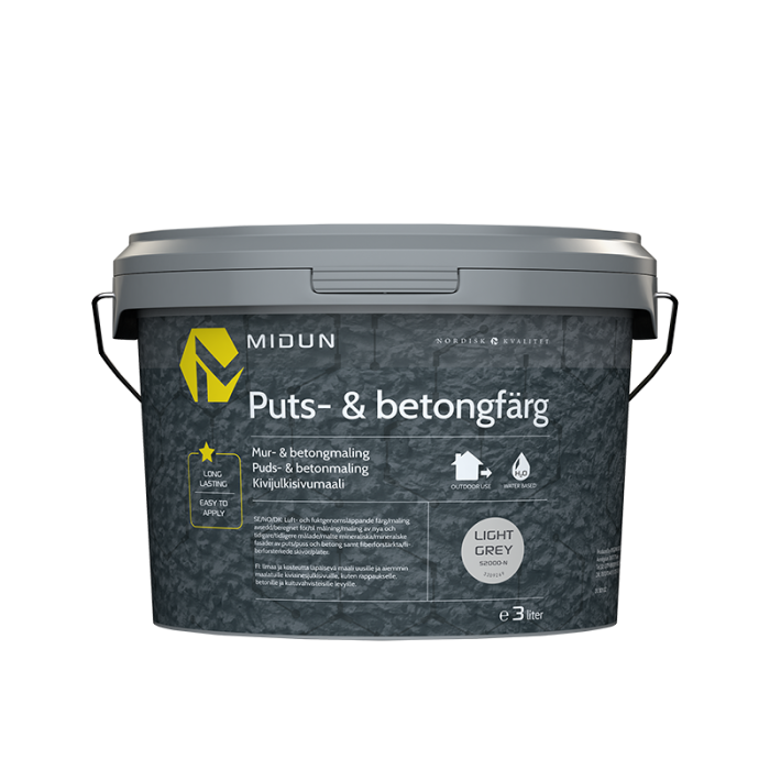 Puts- och Betongfärg Helmatt Ljusgrå Midun