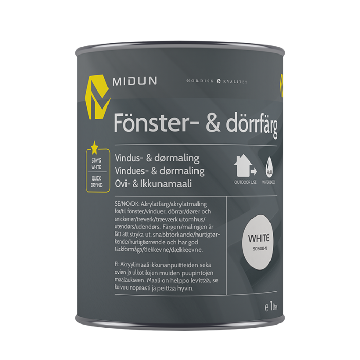 Fönsterfärg Halvblank Vit Midun