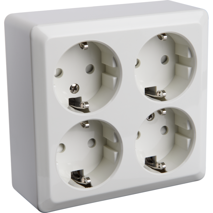 Vägguttag Atia Utanpåliggande Jordat med petskydd Vit Gelia