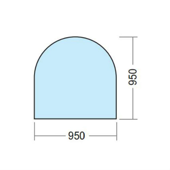 GOLVPLÅTSKIVA 2 MM HALVRUND KAMINEXPERTEN