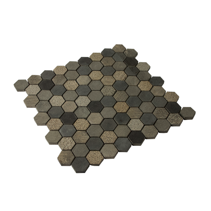 PROVBIT MOSAIK HEXAGON LAVA STONE GREY