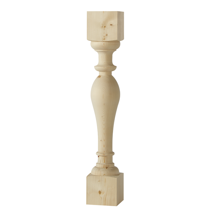 Baluster Svarvad Gran 130X800mm Nordingrå Trä