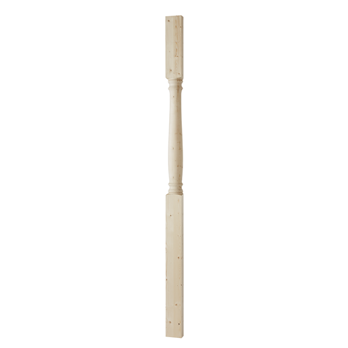 Halvstolpe Svarvad Gran 130X2500mm Nordingrå Trä