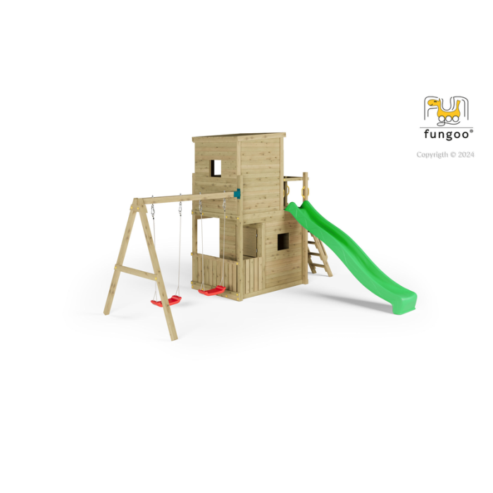 Lekplats Lofter med dubbla gungor och säker konstruktion Fungoo Lekplats Lofter med dubbla gungor och säker konstruktion Fungoo