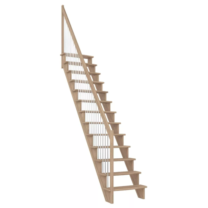 Trappa Lyon Lackad Ek Rak Lodrät Metallräcke Dolle