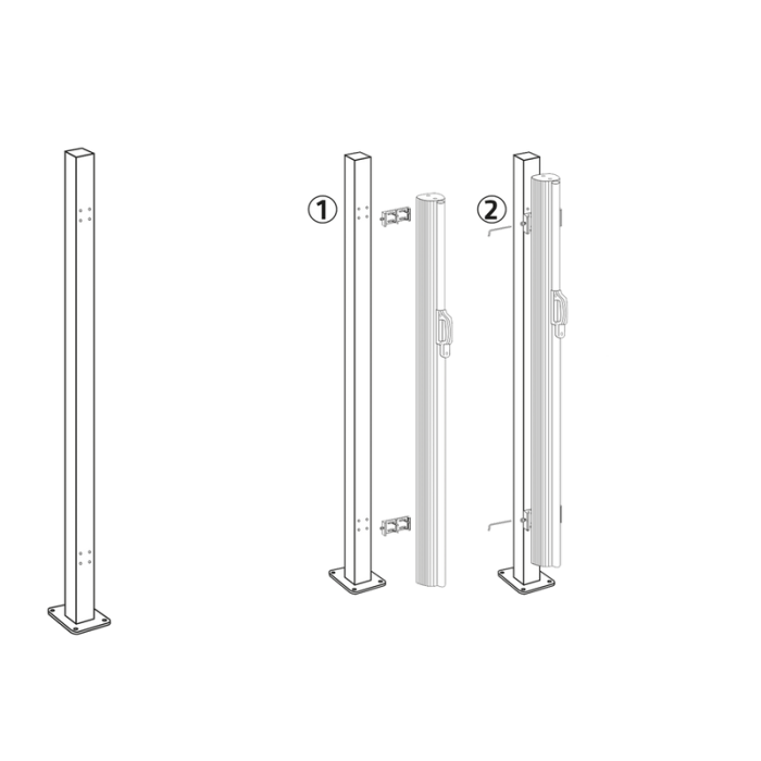 Startstolpe till Vindskydd för Enkelt Utdragbart HORTUS