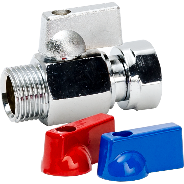 Kulventil In/utvändig gänga R15 Lekande mutter med vred Gelia