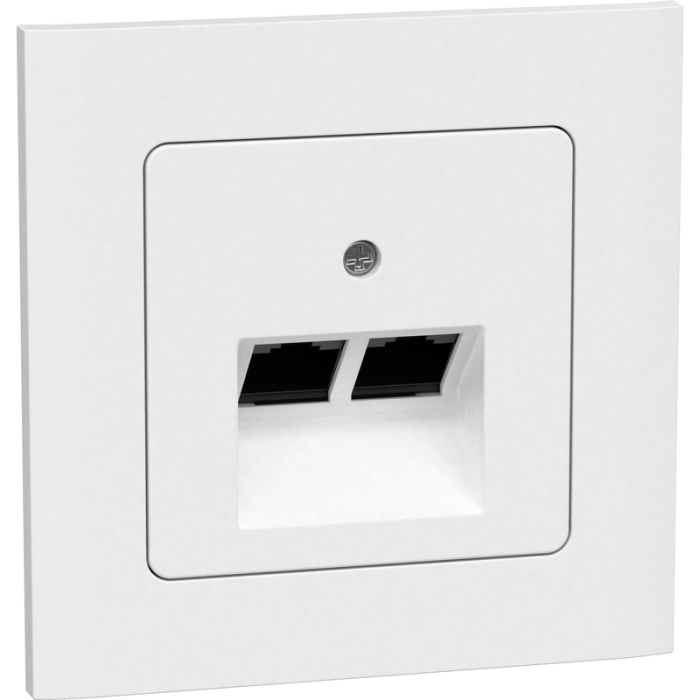 Data/teleuttag Vit Infällt 2xRJ45 Connect 2 Home Gelia