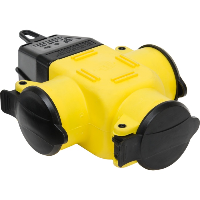 Grenuttag 3-vägst Jordat IP44 utan Kabel Gelia