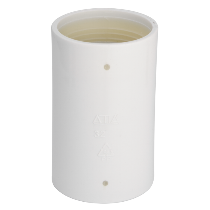 Muff 40mm Vit PP med Gummitätning Gelia