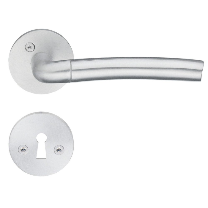 Innerdörrhandtag B867 Välvd Rund Borstad Krom Beslagsboden