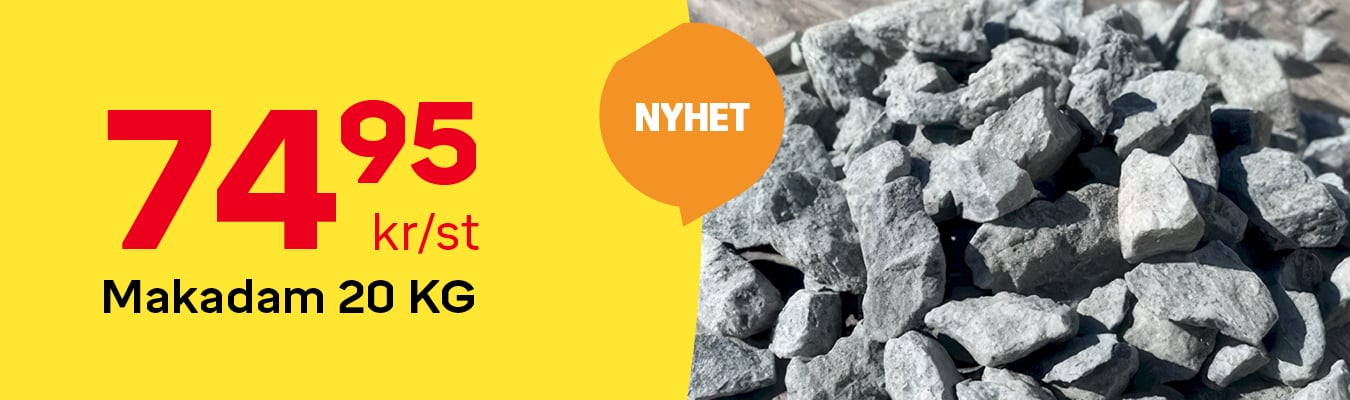 Makadam 20 kg 74,95 kr/st