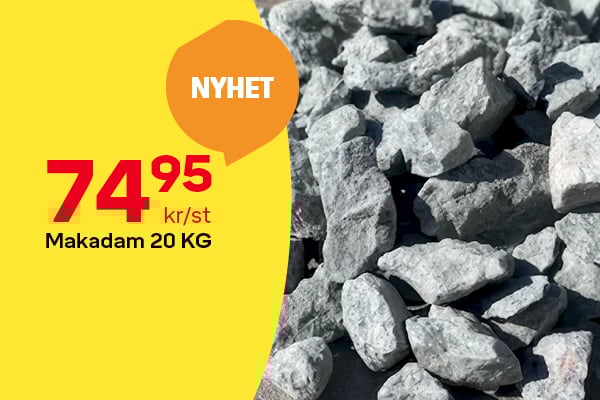 Makadam 20 kg 74,95 kr/st